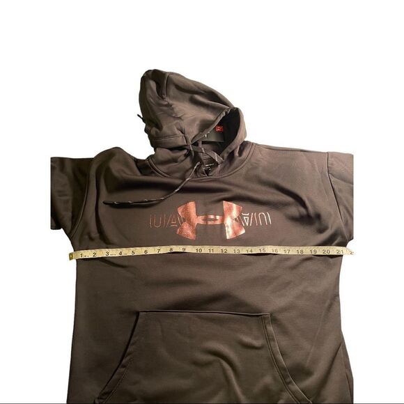 NWT Women's UNDER ARMOUR HOODIE Reflective Logo COLD dark gray  XS - Picture 6 of 7